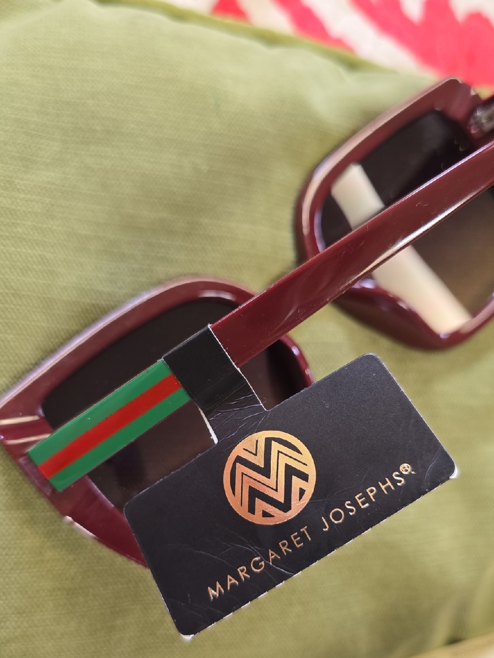Butterfly Burgundy Stripe  Sunnie Glasses Margaret Josephs  100%  UV Protection